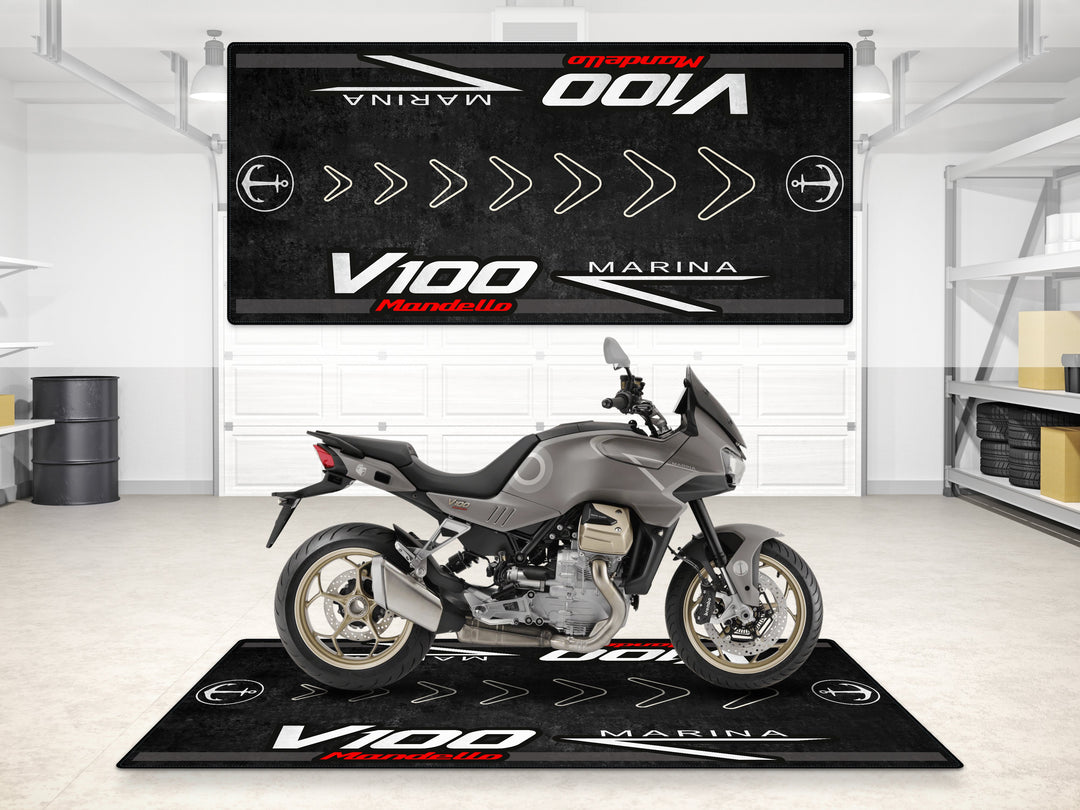 Moto Guzzi V100 Mandello Marina Halısı – gri için üretilmiş motosiklet paspası