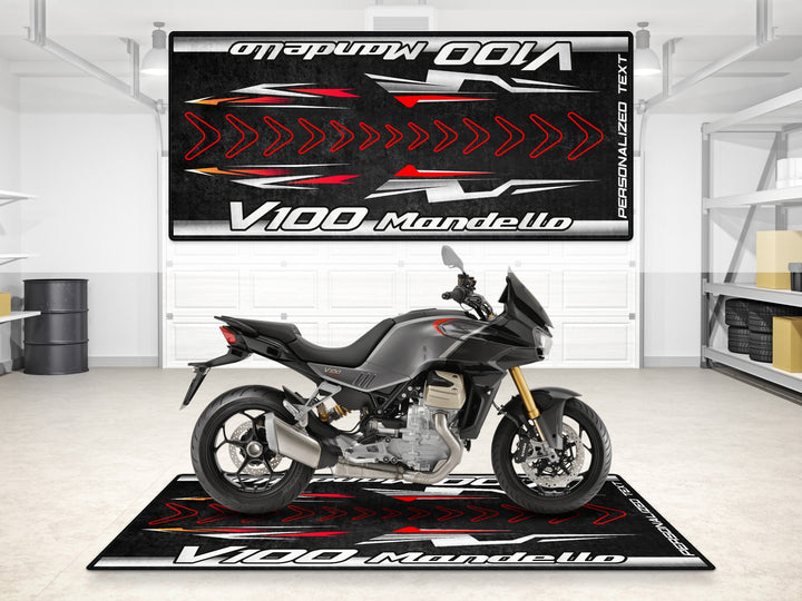 Moto Guzzi V100 Halısı Black – siyah için üretilmiş kişiselleştirilmiş motosiklet paspası