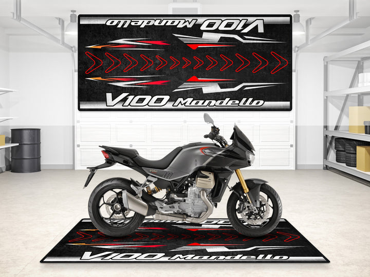 Moto Guzzi V100 Mandello Halısı Black – siyah için üretilmiş motosiklet paspası