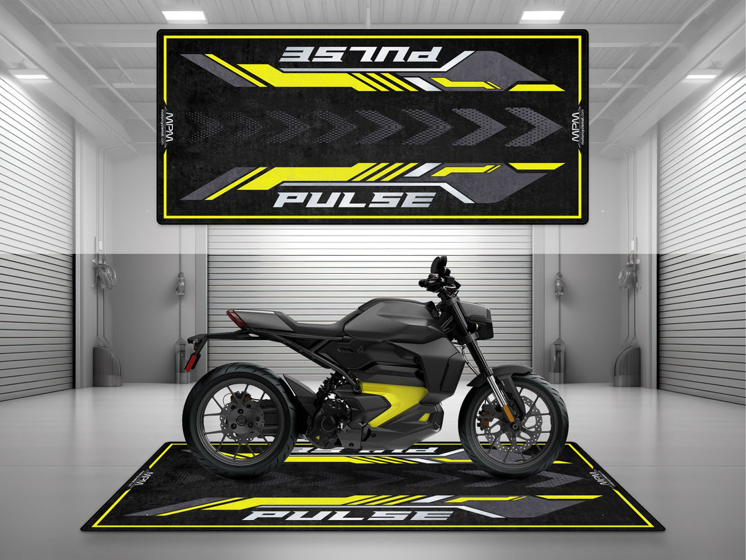 Can-Am Pulse Black-Yellow – siyah sarı için üretilmiş motosiklet halısı
Motosiklet park halısı olarak tasarlandı; zemin koruyucu özelliğiyle garajlarda fark yaratır.