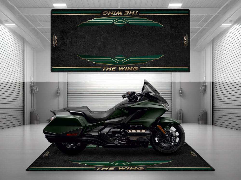 Honda Gold Wing Halısı – Matte Armored Green Metallic için üretilmiş motosiklet paspası
