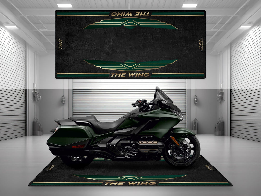 Honda Gold Wing Halısı – Matte Armored Green Metallic için üretilmiş motosiklet paspası
