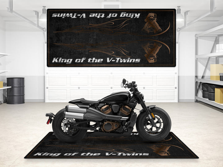Harley Davidson Sportster S Halısı Vivid Black – siyah için üretilmiş motosiklet halısı
