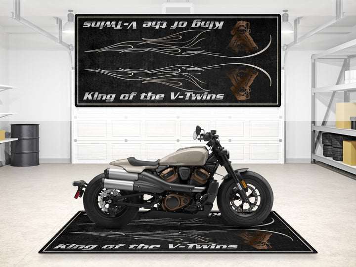 Harley Davidson Sportster S Halısı White Sand Pearl – beyaz için üretilmiş motosiklet halısı
