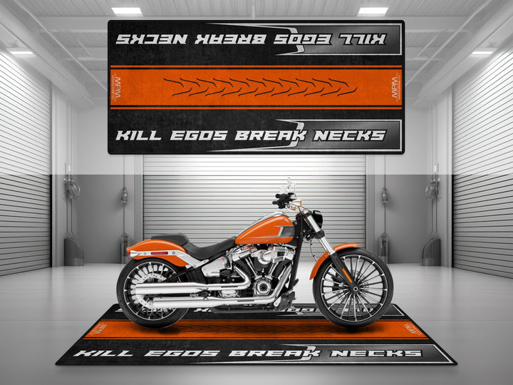 Harley Davidson Breakout Halısı Orange Fusion – turuncu füzyon için üretilmiş motosiklet halısı
