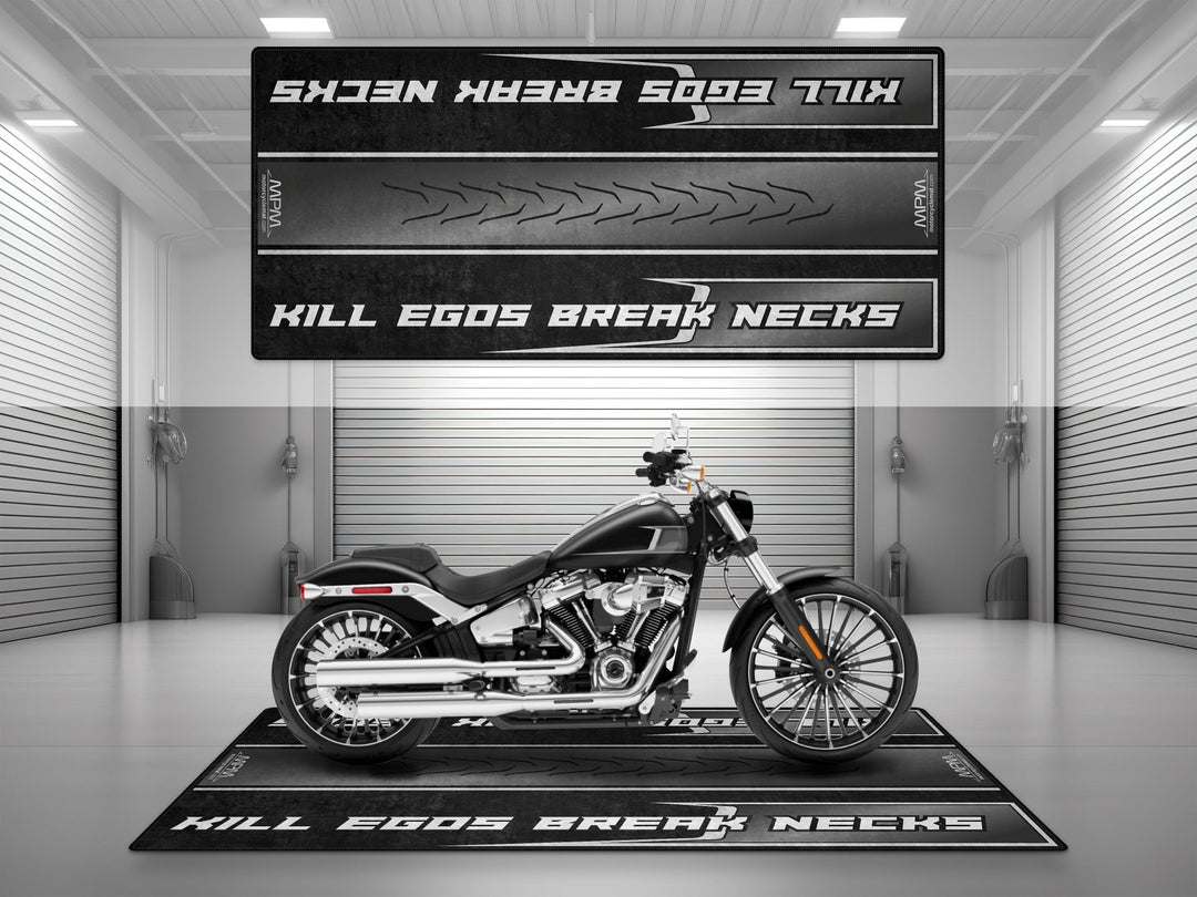 Harley Davidson Breakout Halısı Atlas Silver Metallic – gümüş metalik için üretilmiş motosiklet halısı

