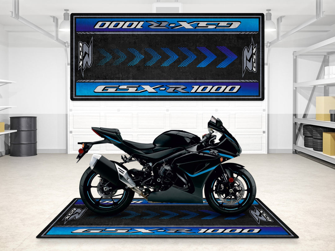 Suzuki GSX-R1000 Halısı – motosiklet garaj paspası ve pist pit matı
