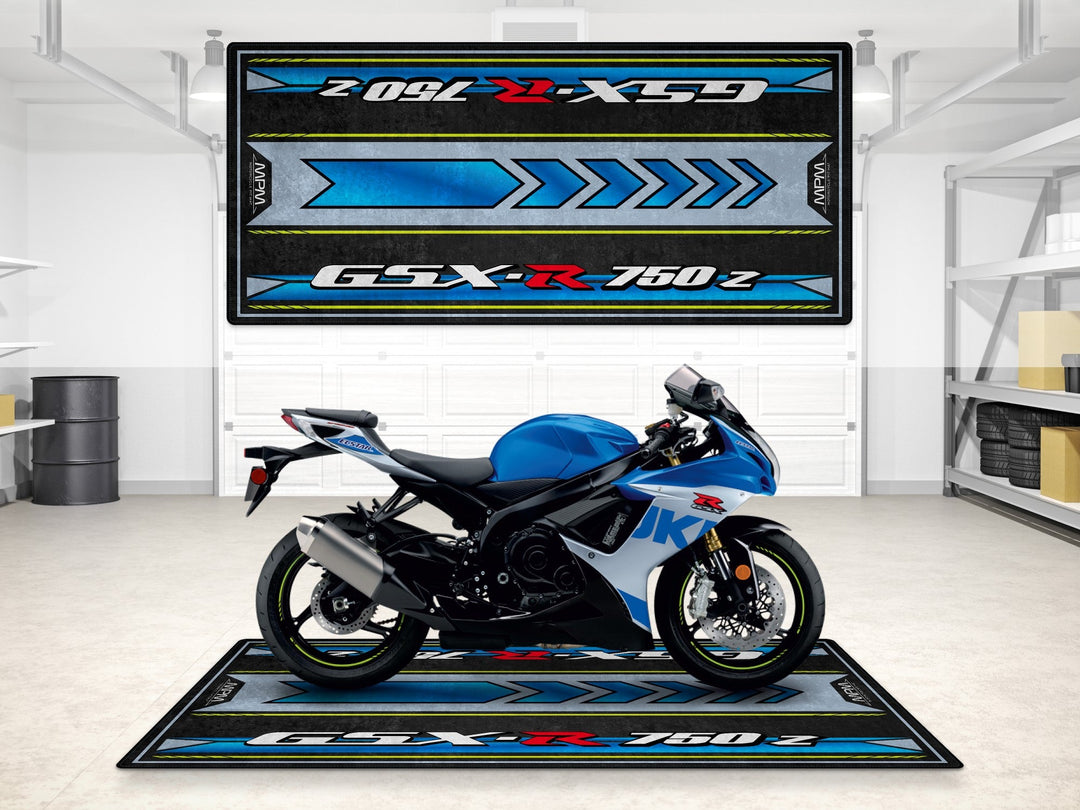 Suzuki GSX-R750 Halısı – garaj ve pist için dayanıklı motosiklet paspası

