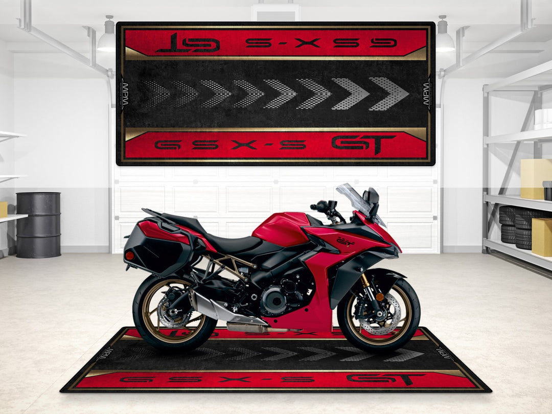 Suzuki GSX-S1000 GT Halısı – motosiklet paspası olarak garaj ve park alanı için üretildi
