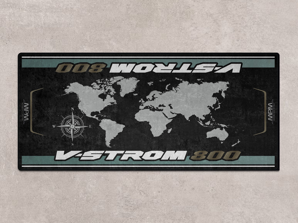 Suzuki VStrom 800 motosiklet halısı, pit matı ve zemin koruyucu aksesuar
