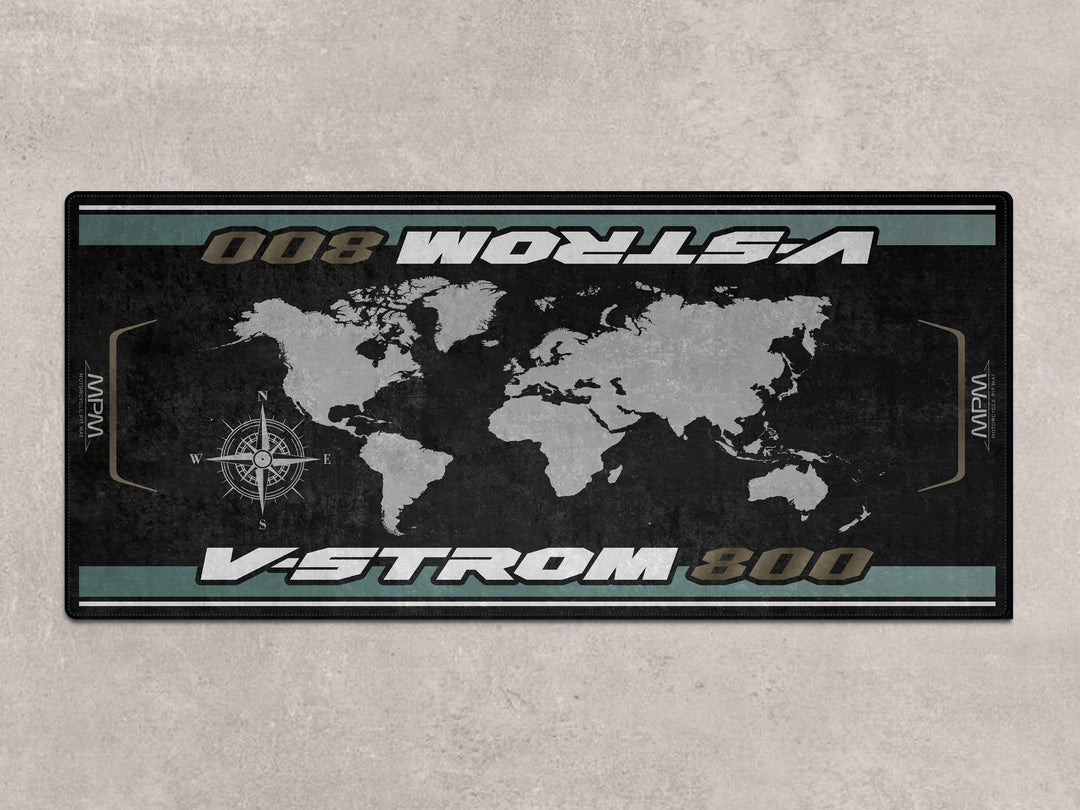 Suzuki VStrom 800 motosiklet halısı, pit matı ve zemin koruyucu aksesuar
