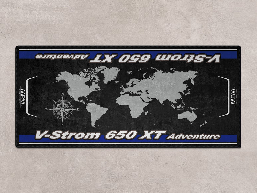Suzuki VStrom 650 XT Adventure motosiklet halısı, pit matı ve zemin koruyucu aksesuar
