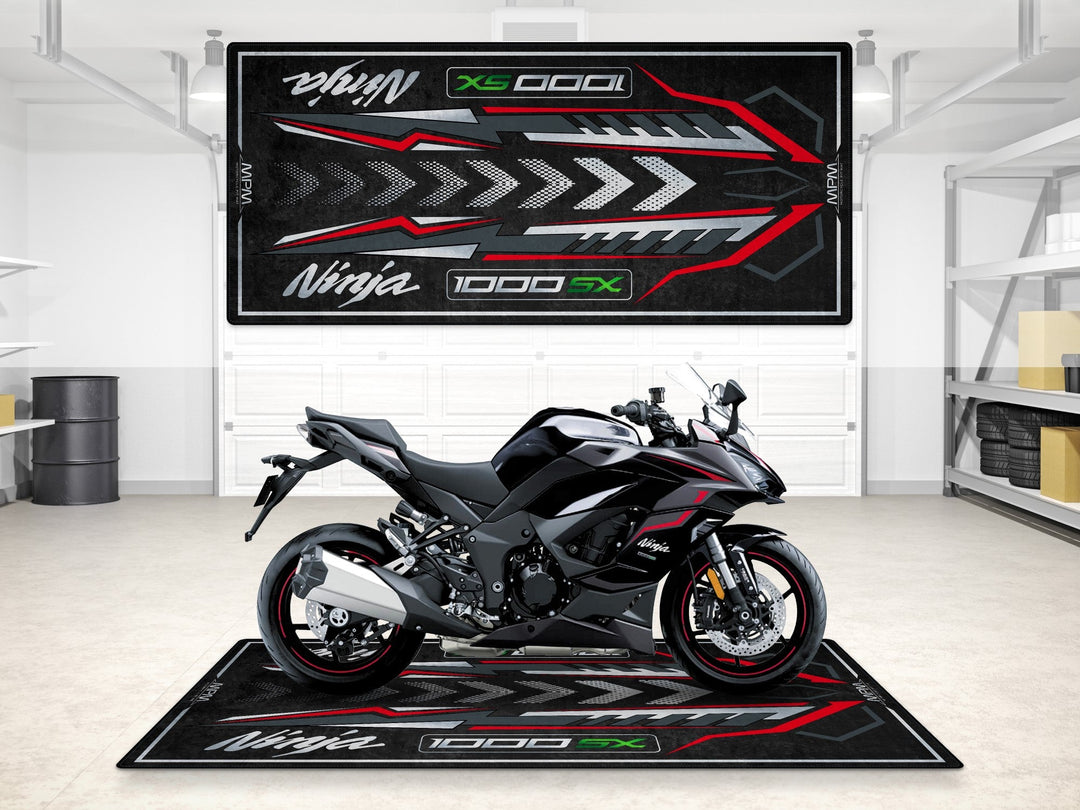 Kawasaki Ninja 1000SX Halısı – Metallic Graphite Gray motosiklet garaj paspası
