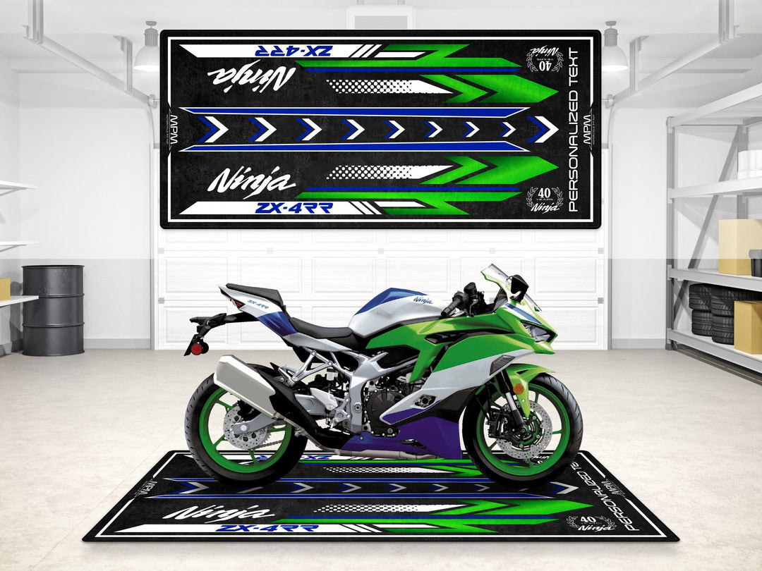 Kawasaki ZX-4RR Anniversary garaj paspası – dayanıklı zemin koruma pit mat
