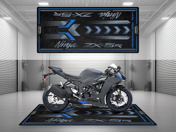 Kawasaki ZX-6R motosiklet paspası – pist ve garaj için dayanıklı şık pit mat
