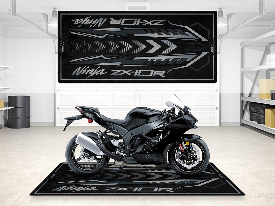Kawasaki Ninja ZX-10R Halısı Metallic Spark Black – siyah için üretilmiş motosiklet paspası
