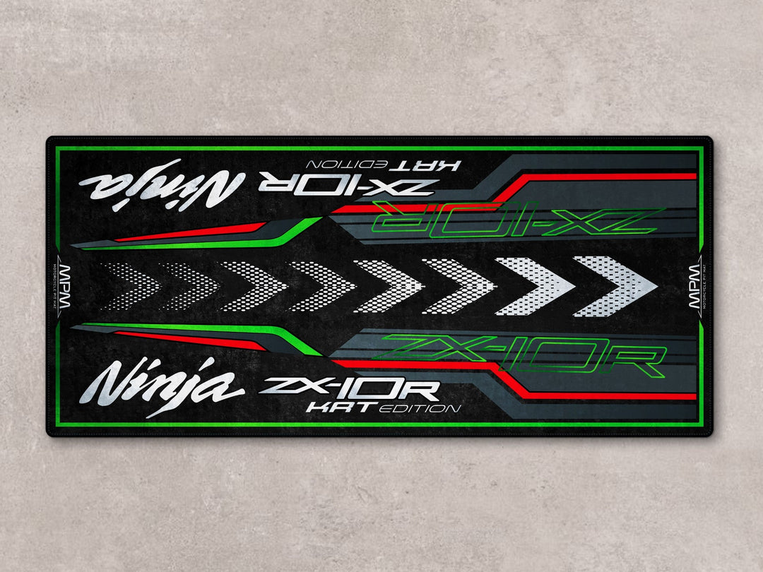 Ninja ZX10R KRT Edition garaj halısı, motosiklet park paspası ve zemin koruyucu aksesuar
