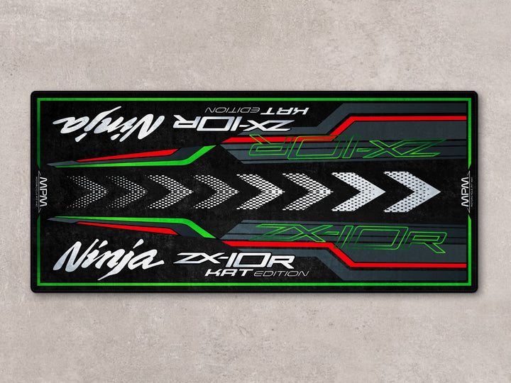 Ninja ZX10R KRT Edition garaj halısı, motosiklet park paspası ve zemin koruyucu aksesuar
