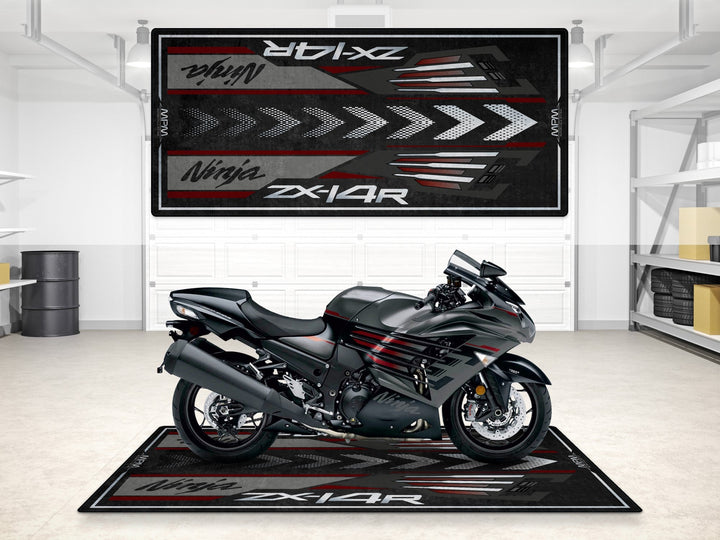 Kawasaki Ninja ZX-14R Halısı Metallic Graphenesteel Gray – gri için üretilmiş motosiklet paspası
