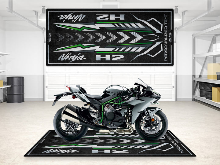 H2 showroom halısı, pist hazırlığı ve yarış pisti için dayanıklı motosiklet matı
