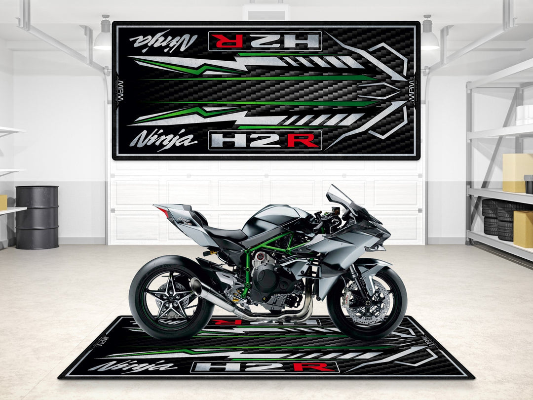 Kawasaki Ninja H2R Halısı Mirror Coated Matte Black – siyah için üretilmiş motosiklet paspası
