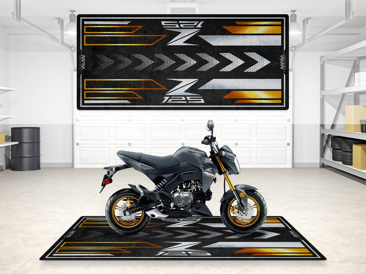 Kawasaki Z125 Halısı Metallic Matte Dark Gray – gri için üretilmiş motosiklet paspası
