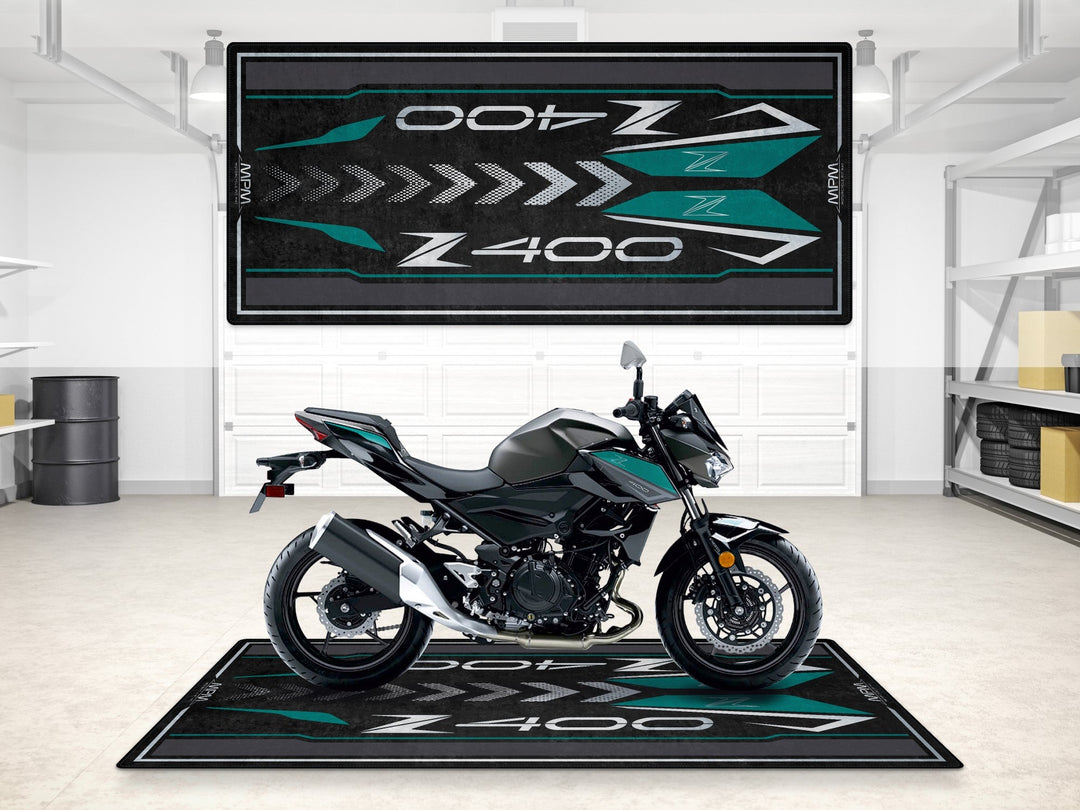 Kawasaki Z400 Halısı Metallic Graphenesteel Gray – gri için üretilmiş motosiklet paspası

