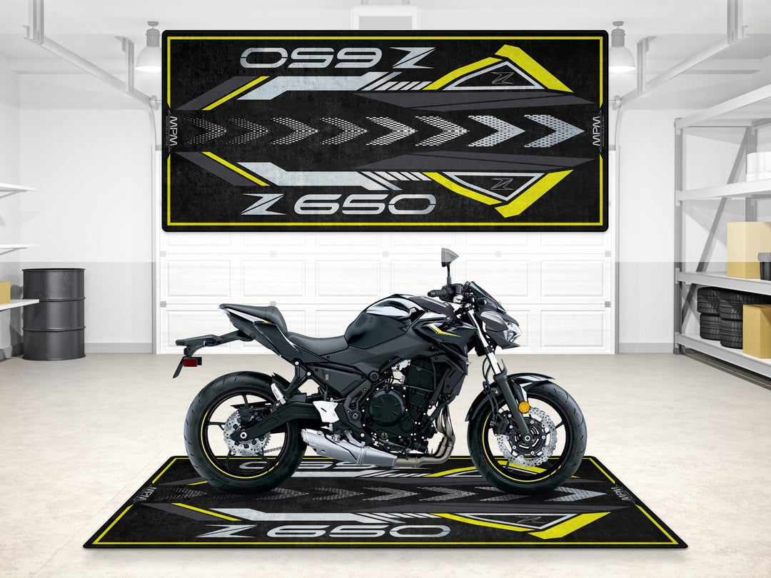 Kawasaki Z650 Halısı Metallic Dark Gray – gri için üretilmiş motosiklet paspası

