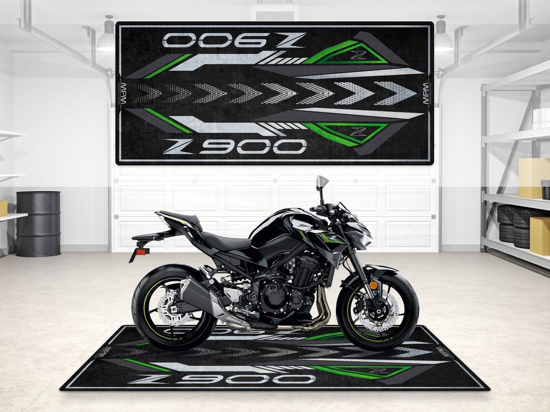 Kawasaki Z900 Halısı Metallic Spark Black – siyah için üretilmiş motosiklet paspası
