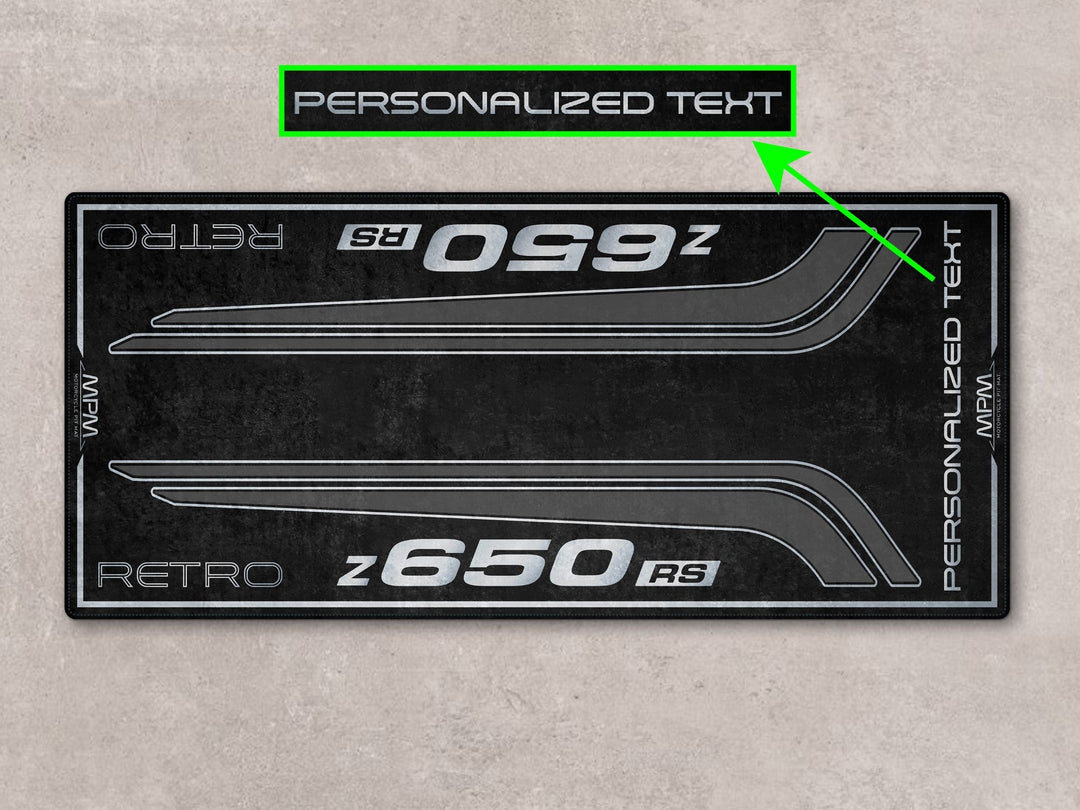 Z650RS kişiselleştirilmiş pit halısı, motorcu hediye ve sürüş ekipmanları için şık paspas
