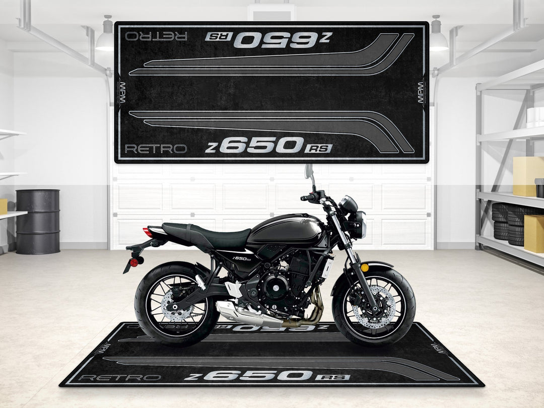 Kawasaki Z650RS Halısı Ebony Metallic Carbon Gray – siyah gri için üretilmiş motosiklet paspası
