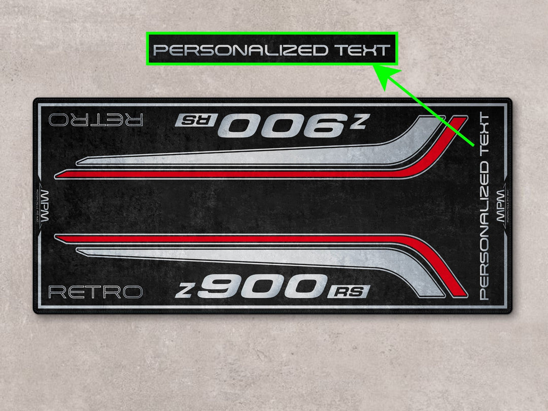 Z900RS kişiselleştirilmiş pit halısı, motorcu hediye ve sürüş ekipmanları için şık paspas
