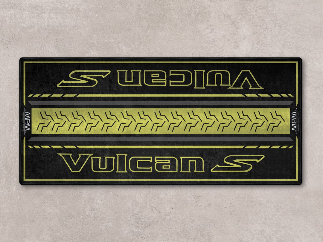 Vulcan S Pearl Sand Khaki Ebony motosiklet halısı – şık pit mat ve zemin koruyucu paspas
