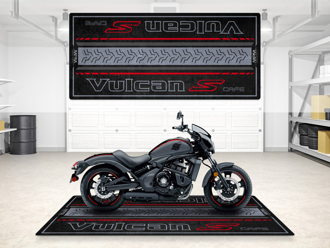 Kawasaki Vulcan S Cafe Halısı Metallic Matte Dark Gray – cruiser motosiklet garaj paspası
