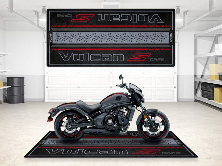 Kawasaki Vulcan S Cafe Halısı Metallic Matte Dark Gray – cruiser motosiklet garaj paspası

