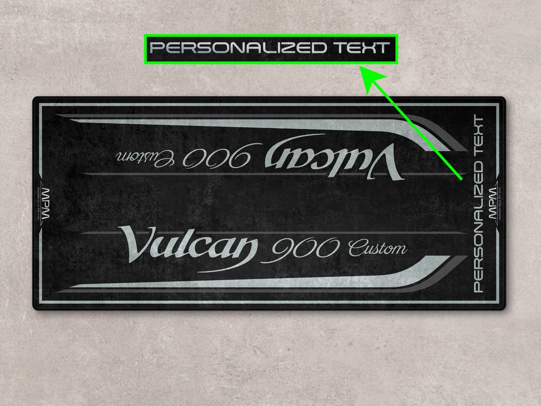 Vulcan 900 Custom halısı – Kawasaki cruiser için garaj paspası ve motosiklet koruma matı
