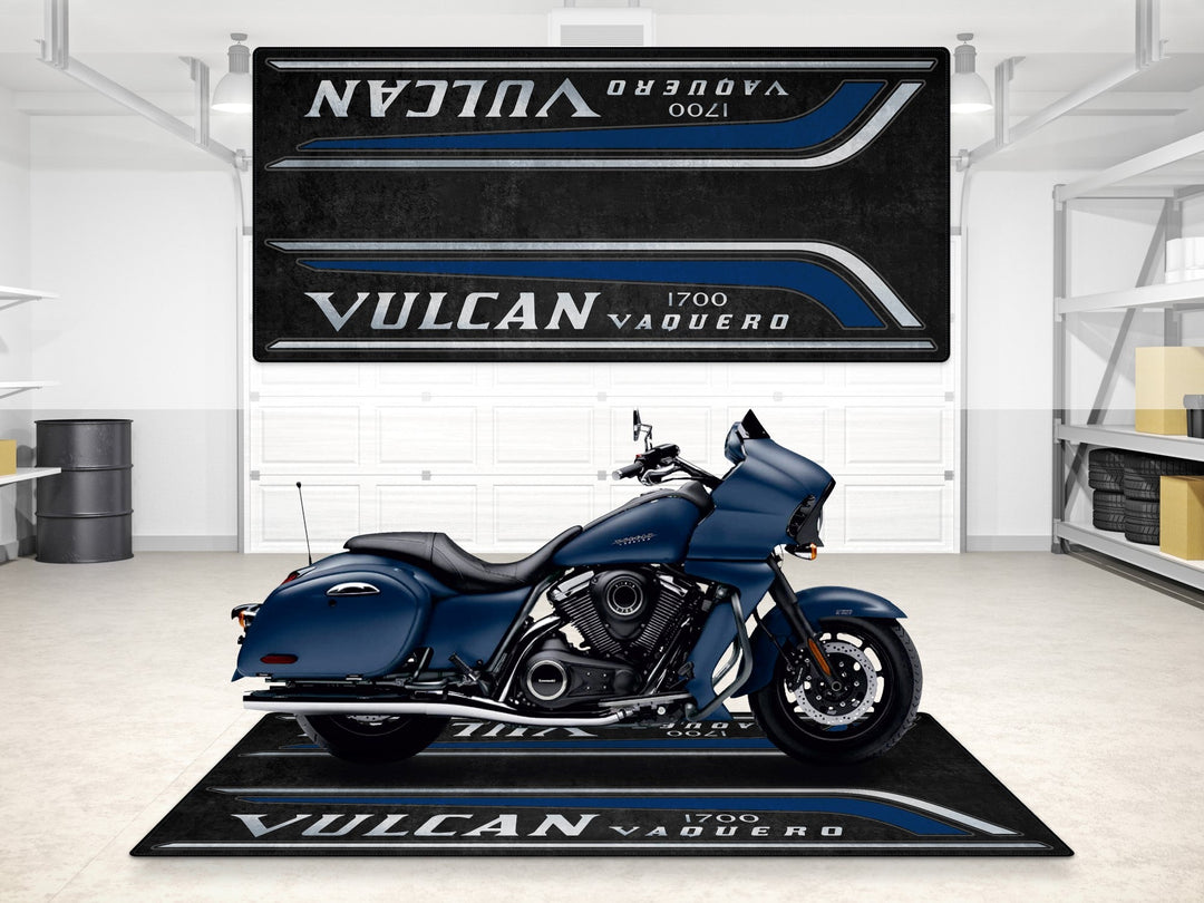 Kawasaki Vulcan 1700 Vaquero Halısı – touring cruiser motosiklet garaj paspası ve zemin koruma
