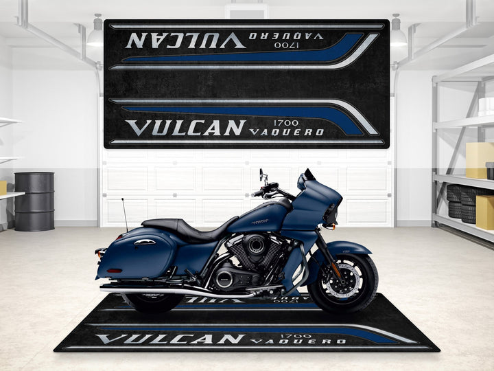 Kawasaki Vulcan 1700 Vaquero Halısı – touring cruiser motosiklet garaj paspası ve zemin koruma

