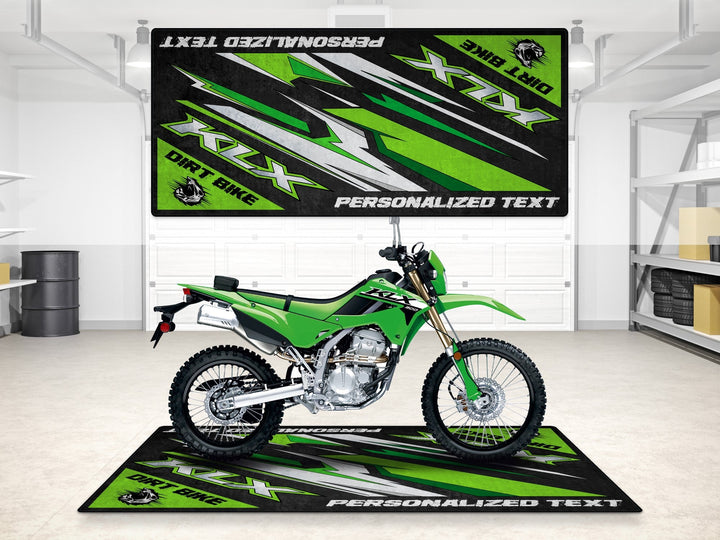 Kawasaki KLX paspas – lime green dirt bike enduro motosiklet için koruyucu garaj halısı
