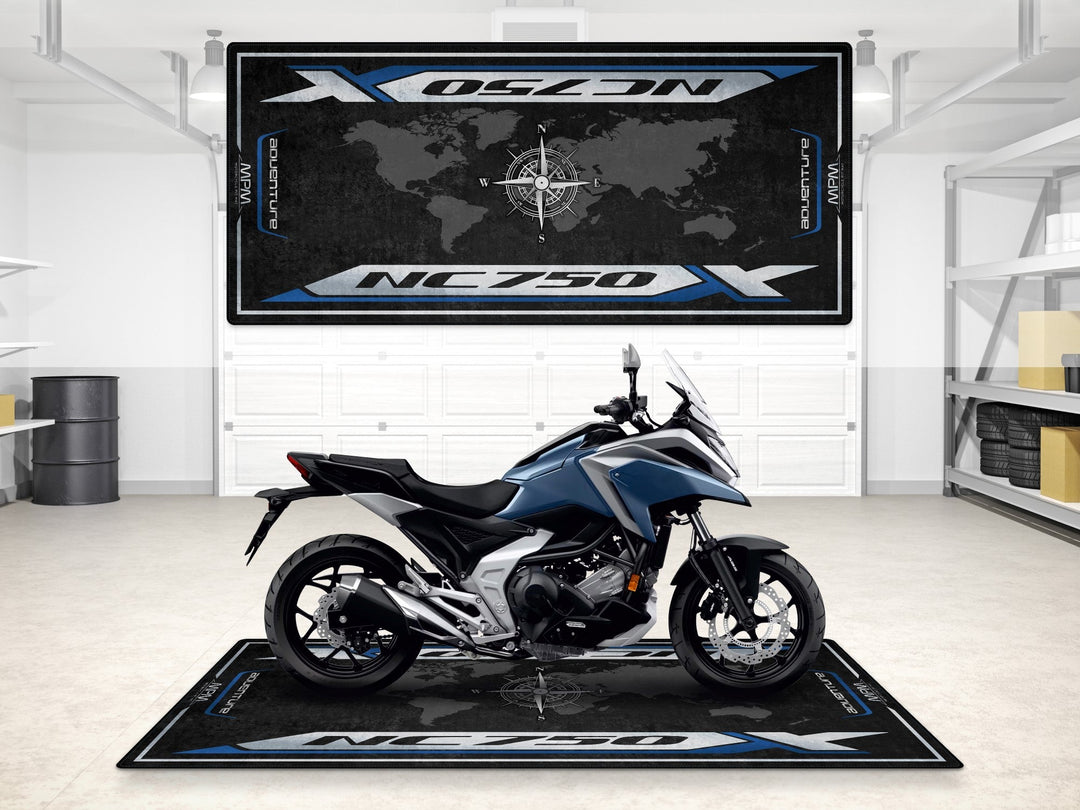Honda NC750X Halısı Matte Nightshade Blue – gece mavisi için üretilmiş motosiklet paspası
