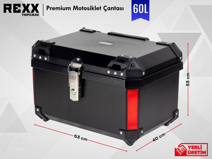 REXX TOPCASE PREMIUM - GÜÇLENDİRİLMİŞ ABS MOTOSİKLET ÇANTASI | UNIVERSAL