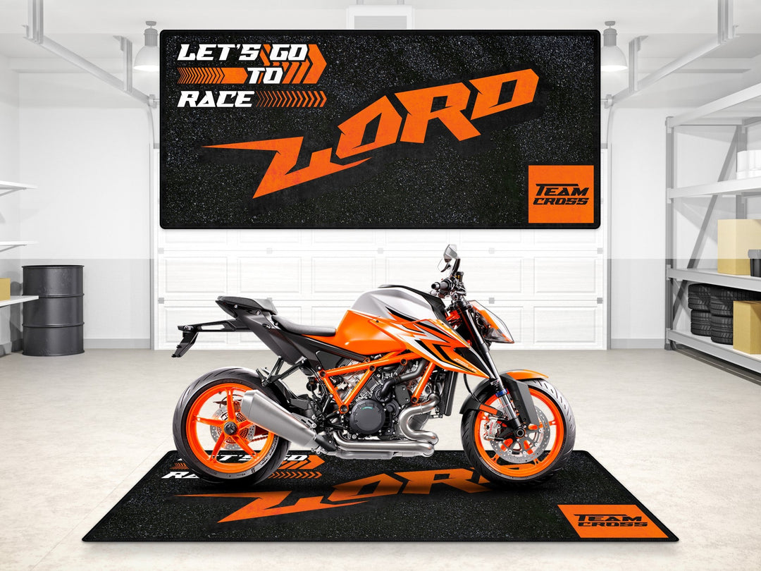 KTM Duke Halısı Orange – turuncu için üretilmiş motosiklet halısı
