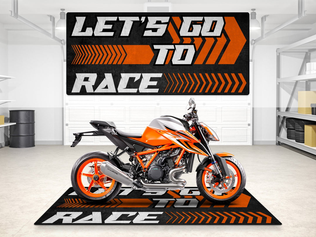 KTM Duke Halısı Orange – turuncu için üretilmiş motosiklet halısı
