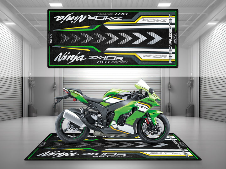 Ninja ZX10R KRT showroom halısı, pist hazırlığı ve yarış pisti için dayanıklı motosiklet matı
