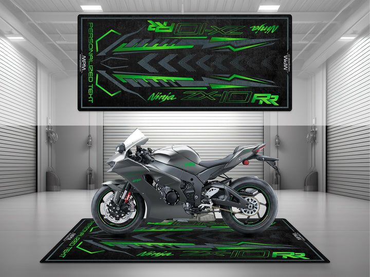 Ninja ZX10RR showroom halısı, pist hazırlığı ve yarış pisti için dayanıklı motosiklet matı
