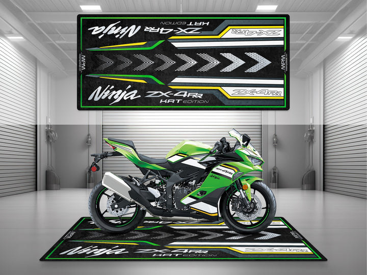 Kawasaki Ninja ZX-4RR KRT Edition Halısı – Lime Green motosiklet pit mat paspas
