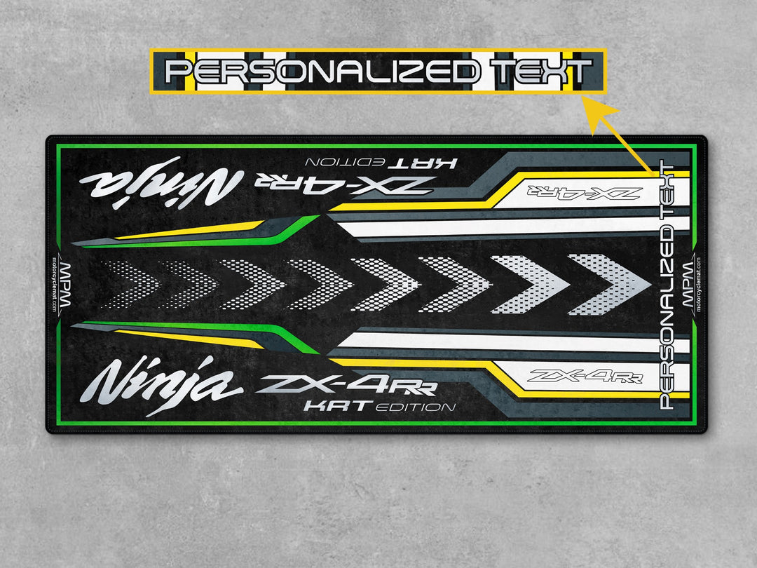 Motosiklet garaj paspası – Kawasaki Ninja ZX-4RR KRT Edition için özel pit mat
