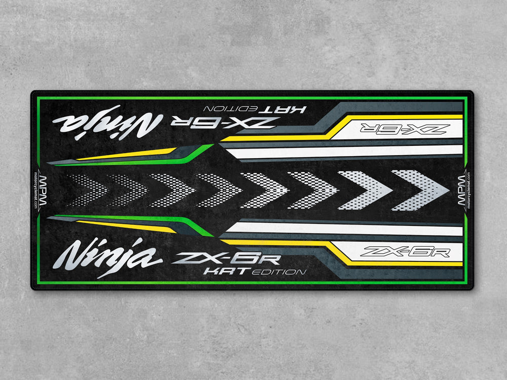 ZX6R Ninja KRT Edition motosiklet paspası, garaj halısı ve park matı olarak zemin koruyucu
