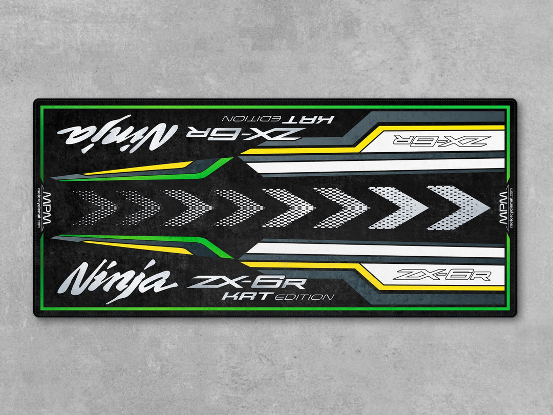 ZX6R Ninja KRT Edition motosiklet paspası, garaj halısı ve park matı olarak zemin koruyucu
