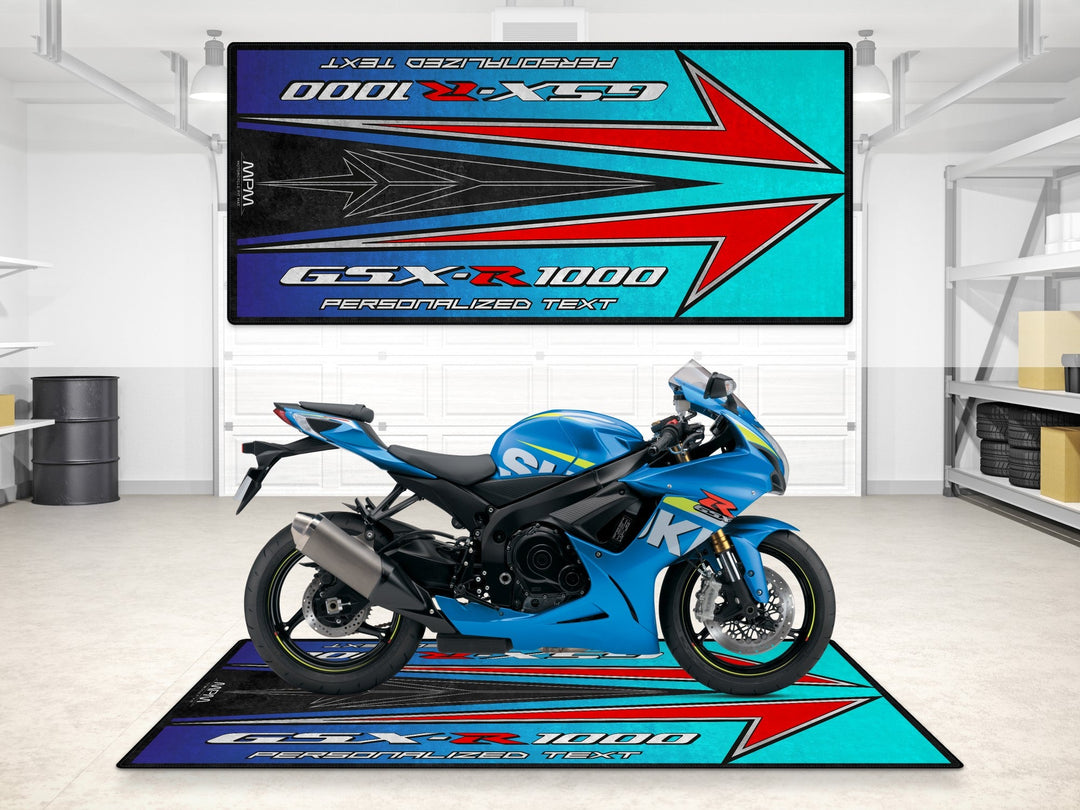 Kişiye özel Suzuki GSX-R1000 paspas, showroom motosiklet zemin matı
